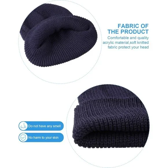 12 Pack Winter Beanie Hats Bulk Warm Knitted Cuffed Skull  display picture 2
